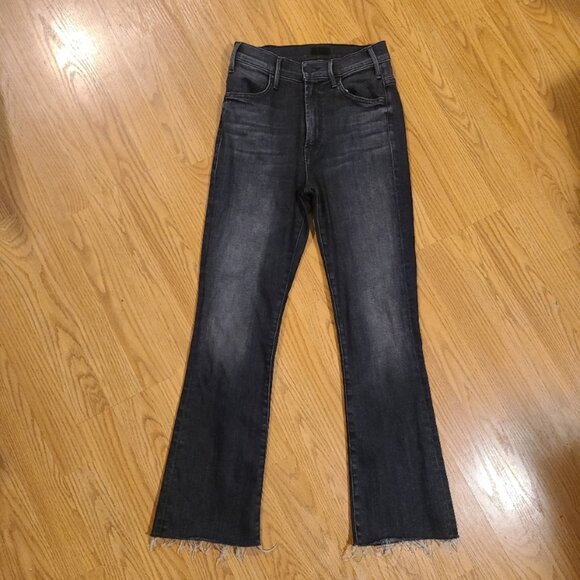 MOTHER DENIM THE HUSTLER ANKLE FRAY NIGHTOWL CROPPED HIGH RISE JEANS STRETCH 25 - Picture 3 of 10